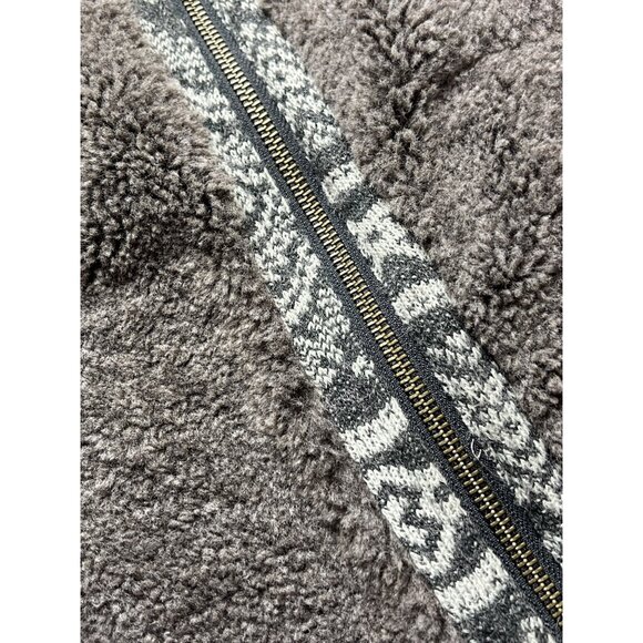 Dylan by True Grit Sherpa Vest S | Faux Fur Zip Front Gray Cozy Layer - Picture 11 of 13
